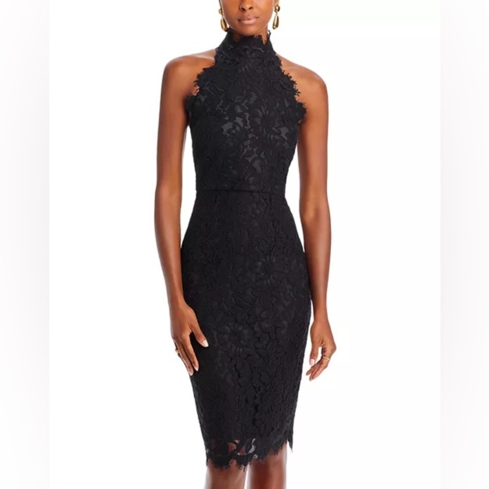 Eliza J Black Lace Midi Dress